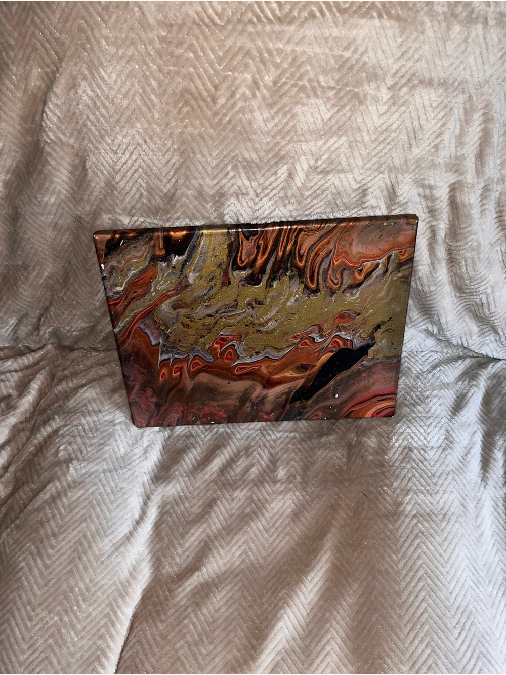 Handmade Abstract Canvas Multi-Colored Swirl